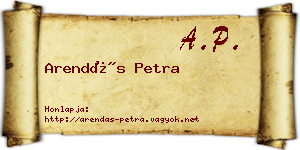 Arendás Petra névjegykártya